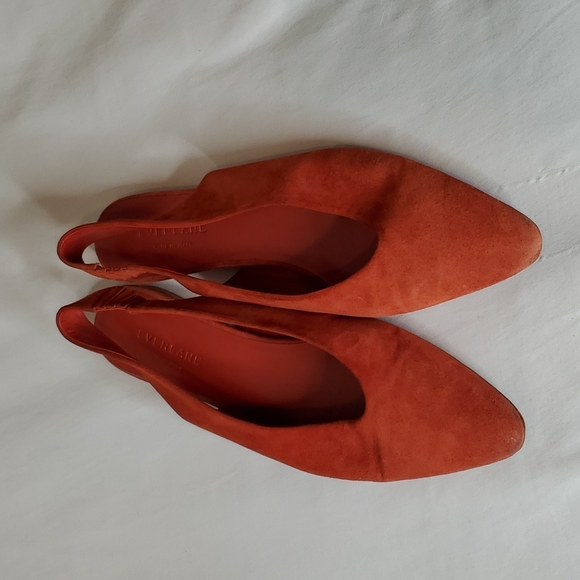 Everlane V Slingback Red Rust Suede Size 9 - Picture 5 of 11